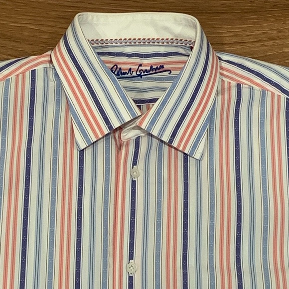 Robert Graham Long Sleeve Flip Cuff Shirt Mens - Picture 4 of 5
